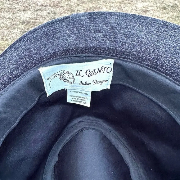 LL Canto Italian Designer Men’s Velvet Fedora Hat Grey - Picture 6 of 9